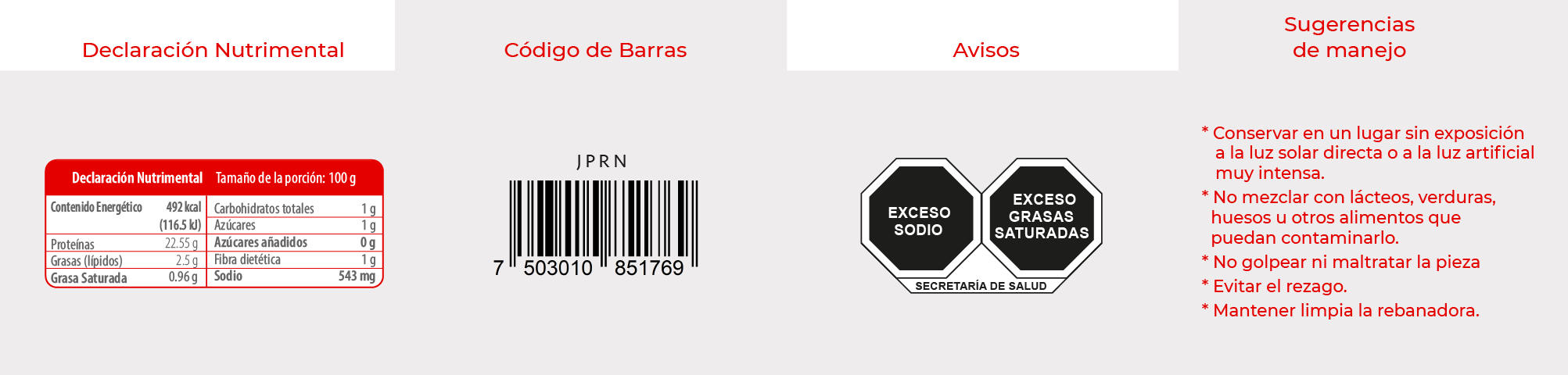 Informacion Jamón de Cerdo Española Tortera