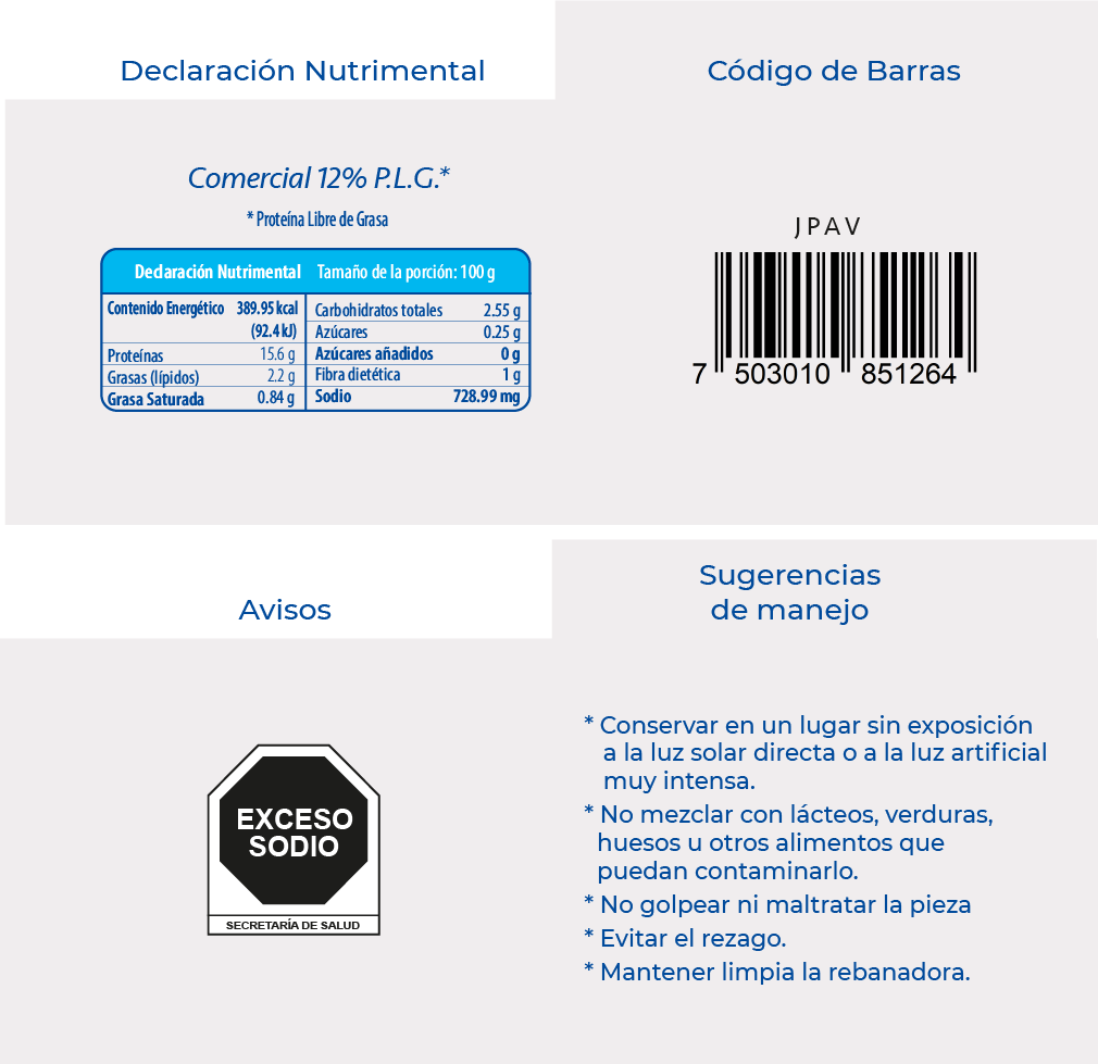 Informacion Jamón Cocido de Pavo Tradicional